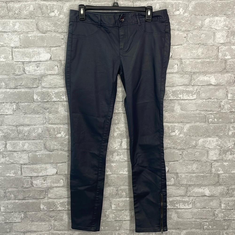 Calvin Klein Grey Coated Faux Leather Skinny Pants